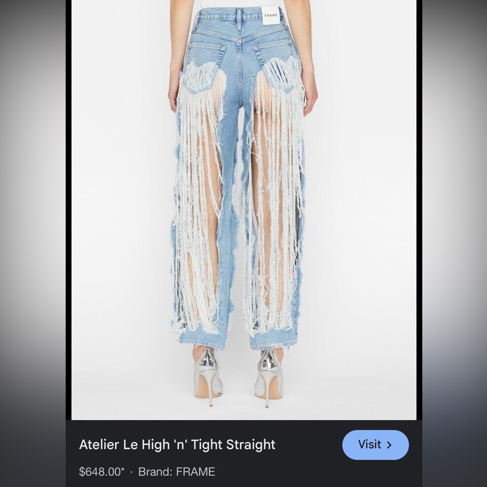 Frame Jeans Straight Leg (RARE!).Atelier Le High 'N' Tight Straight Utopia Shred - Picture 7 of 12